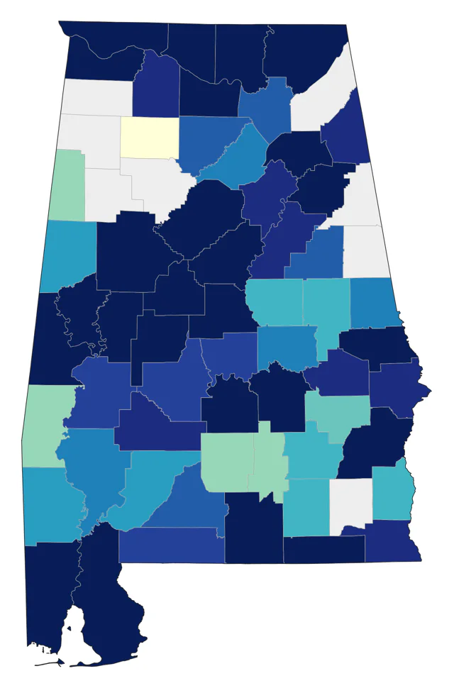 Lesser Yellowlegs county map