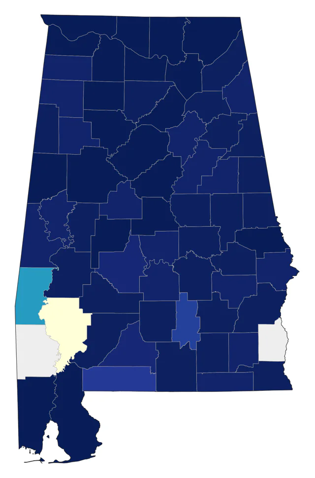 Magnolia Warbler county map