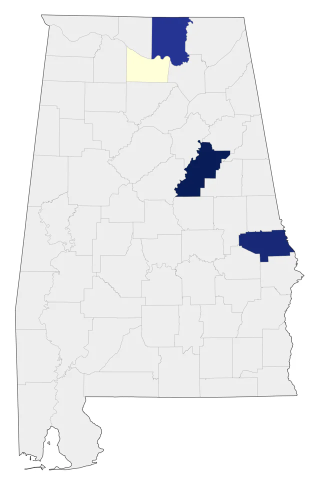 Mandarin Duck county map