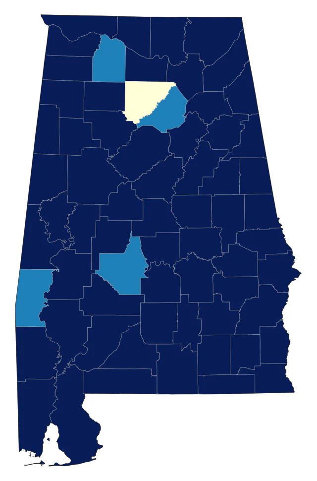 Northern Bobwhite county map
