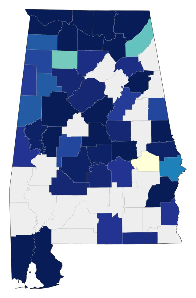 Northern Pintail county map
