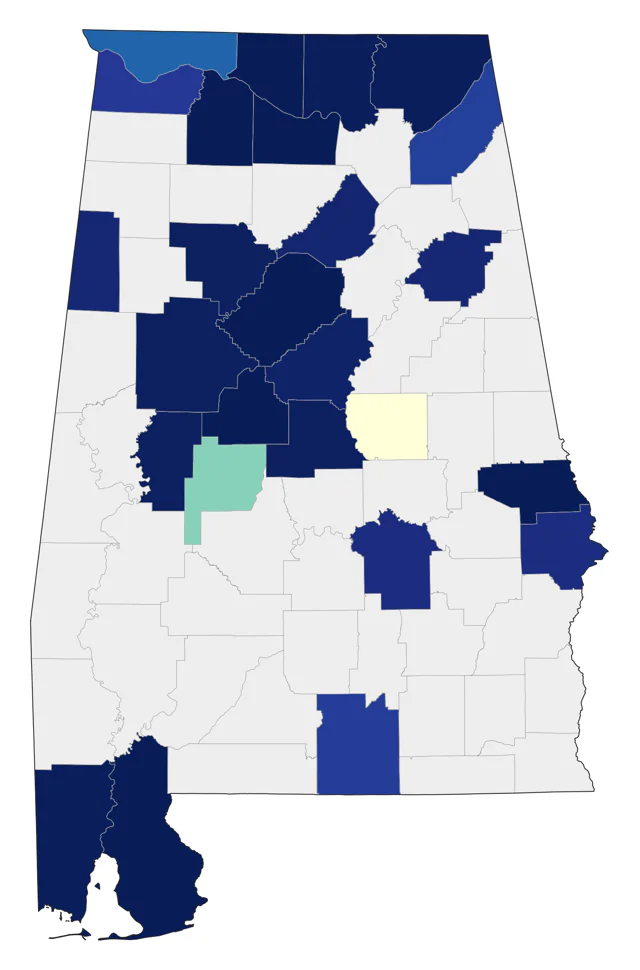 Olive-sided Flycatcher county map