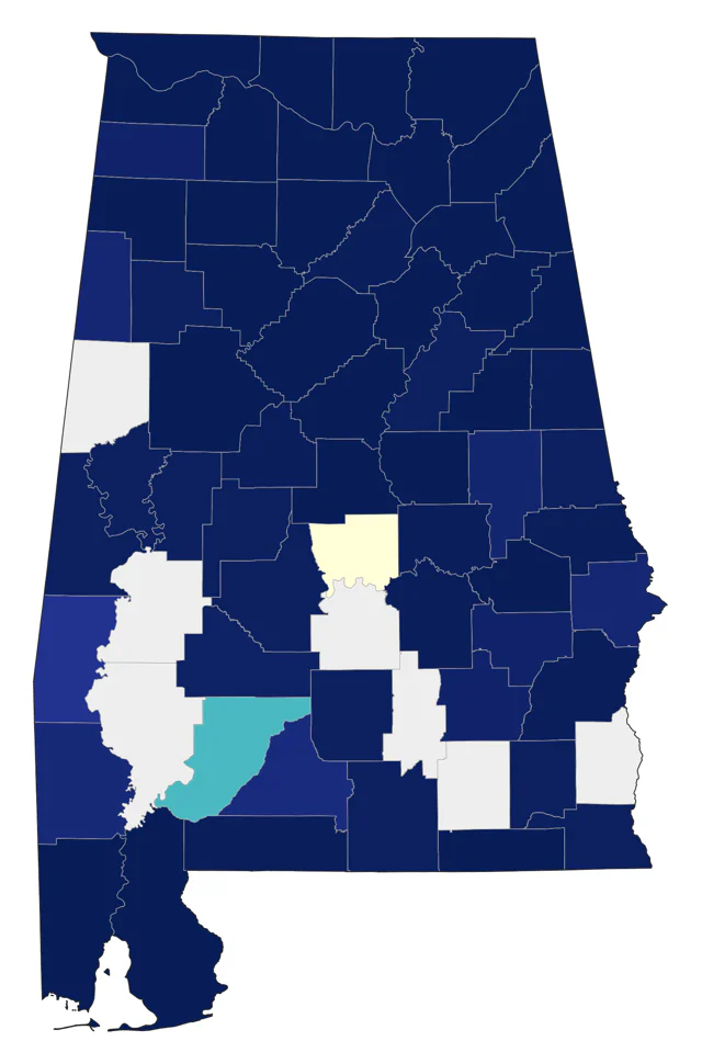 Ovenbird county map