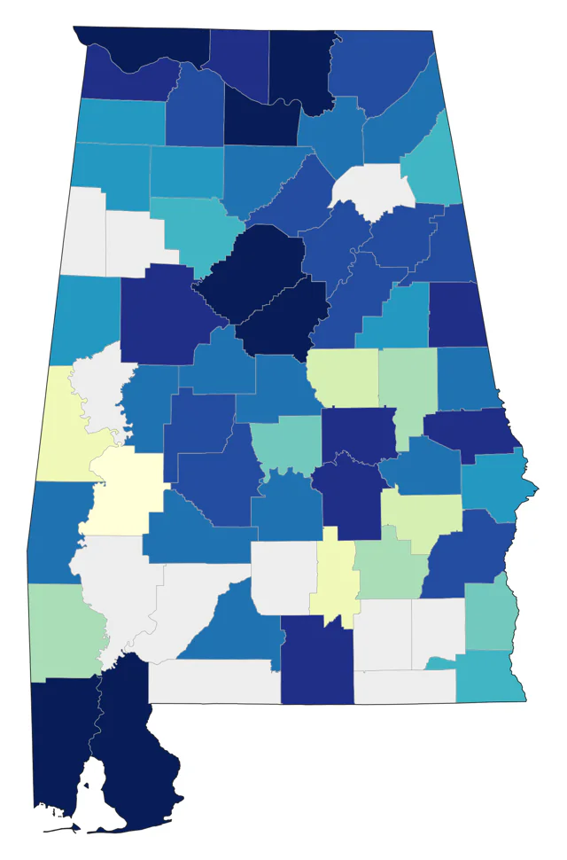 Philadelphia Vireo county map