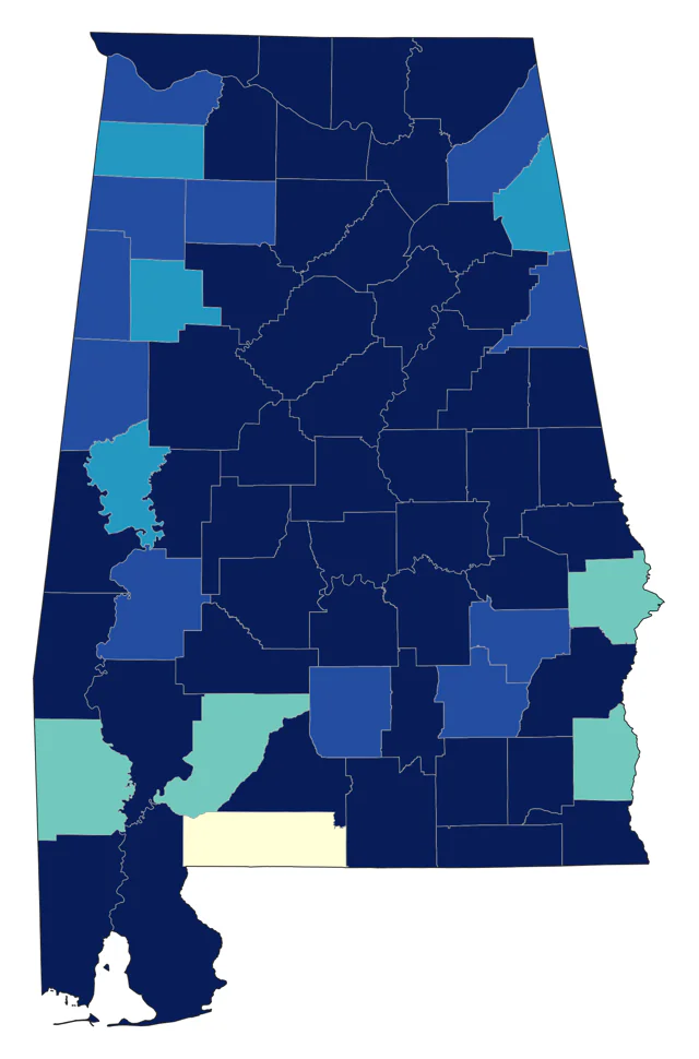 Purple Finch county map