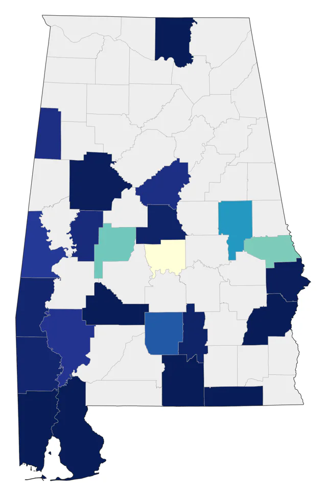 Purple Gallinule county map