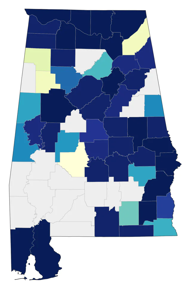 Red-breasted Merganser county map