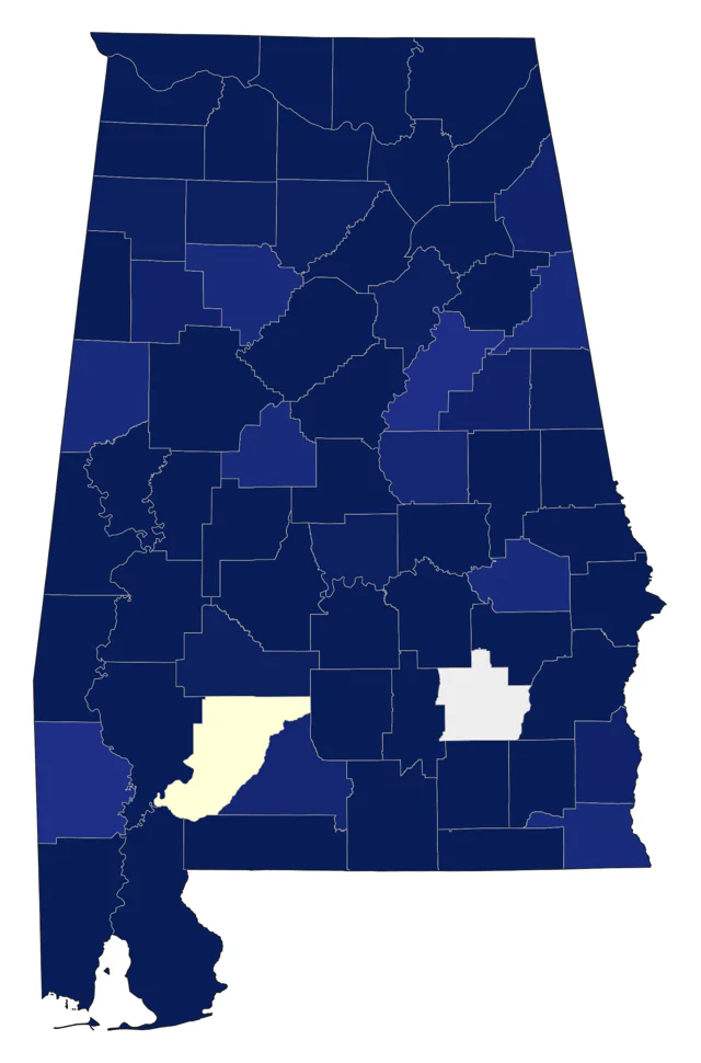 Ring-necked Duck county map