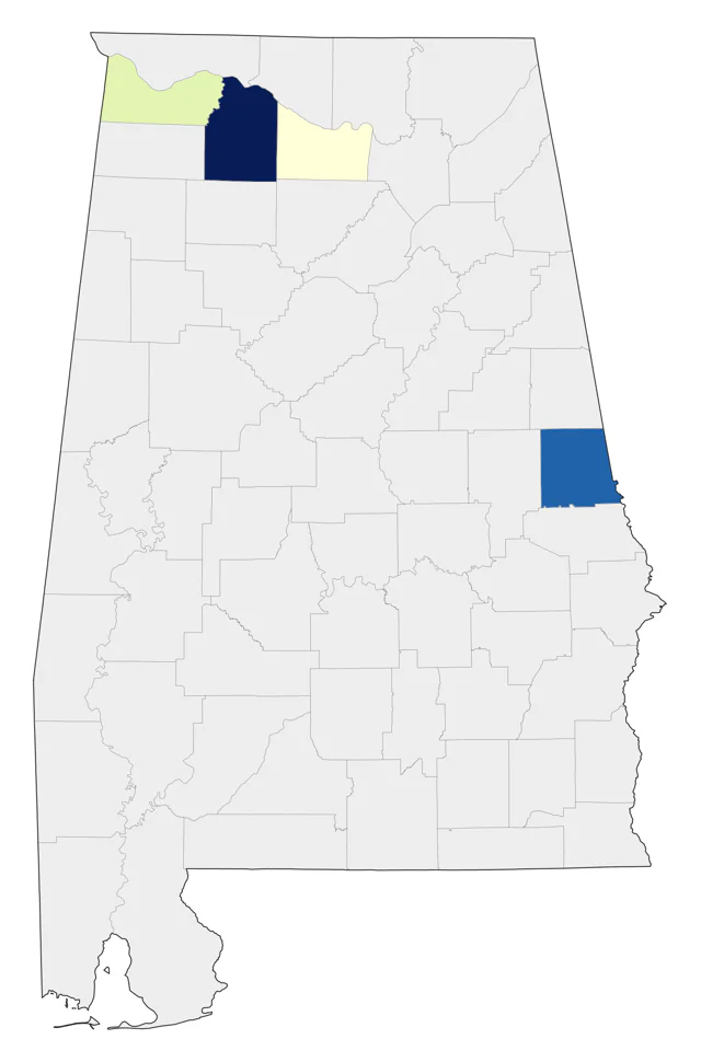 Sabine's Gull county map