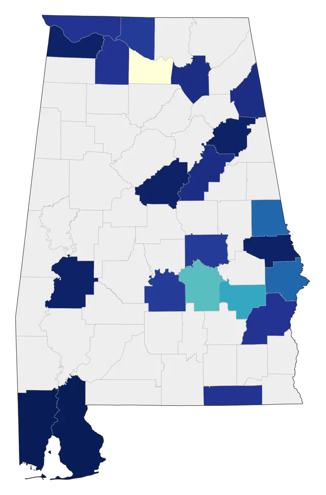 Sanderling county map