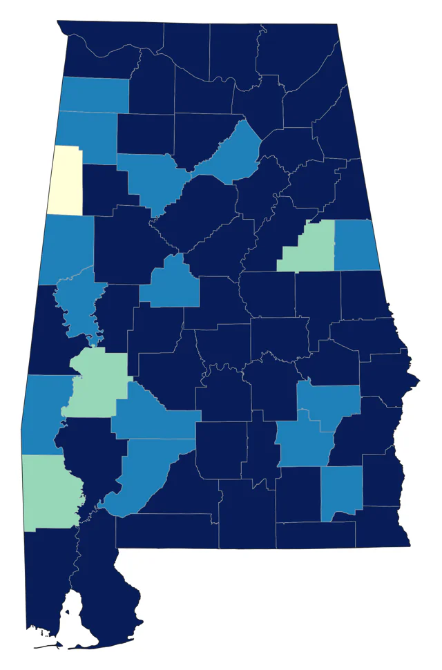 Savannah Sparrow county map