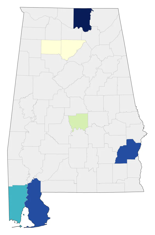 Say's Phoebe county map