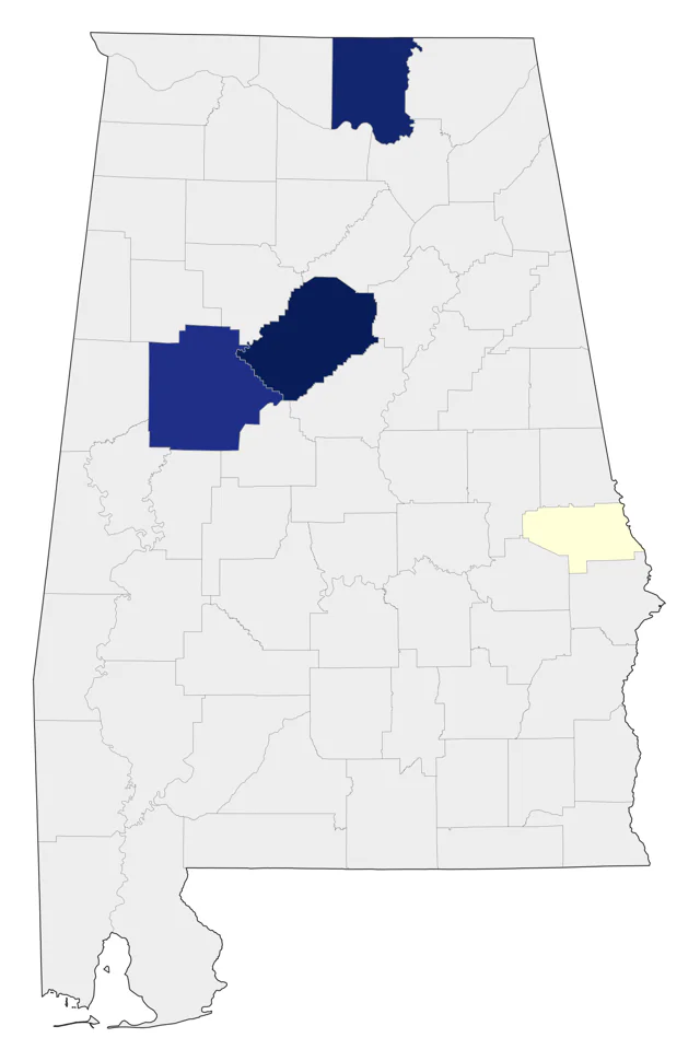 Trumpeter Swan county map