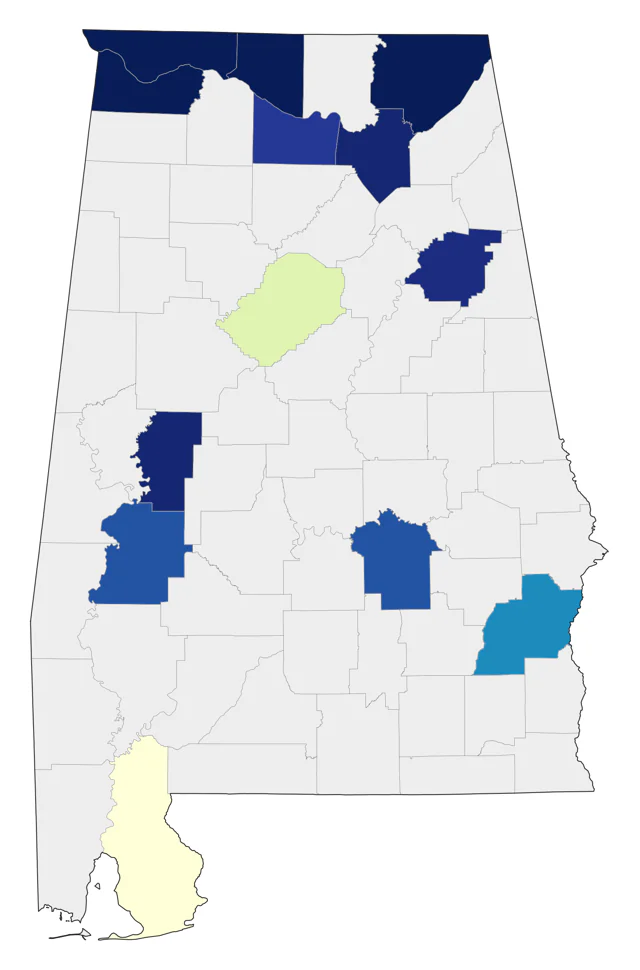 Tundra Swan county map