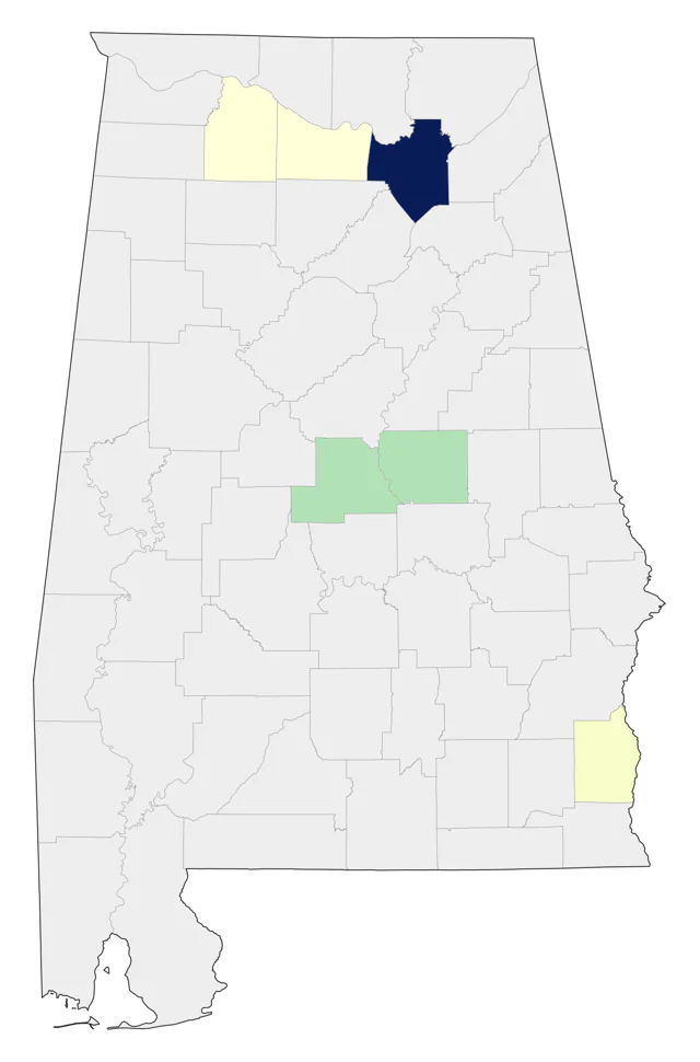 Western Grebe county map