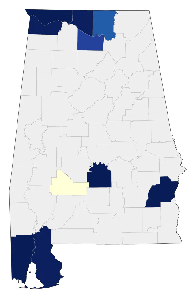 White-faced Ibis county map