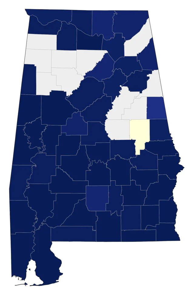 White Ibis county map