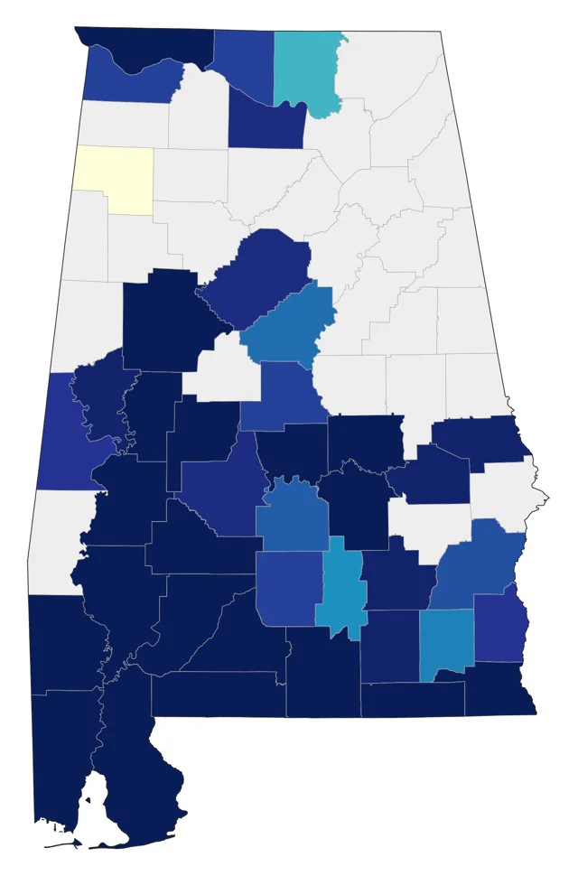 White-winged Dove county map