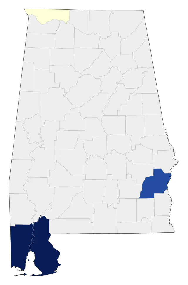 Wilson's Plover county map
