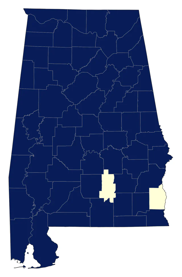 Yellow-billed Cuckoo county map