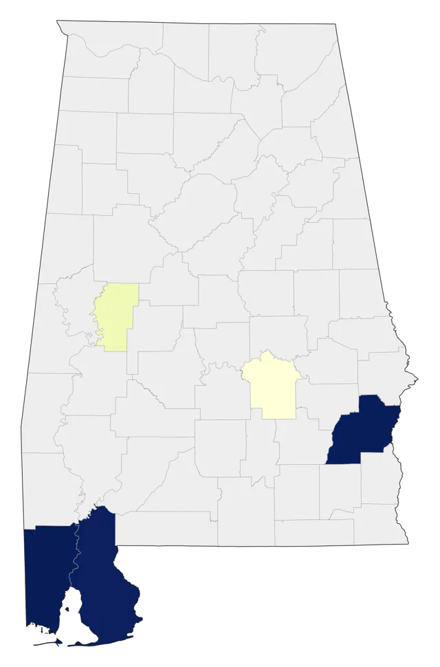 Yellow Rail county map