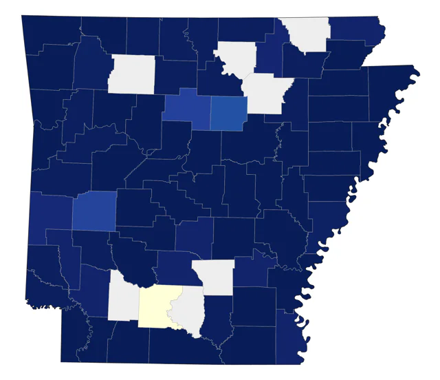 American Pipit county map