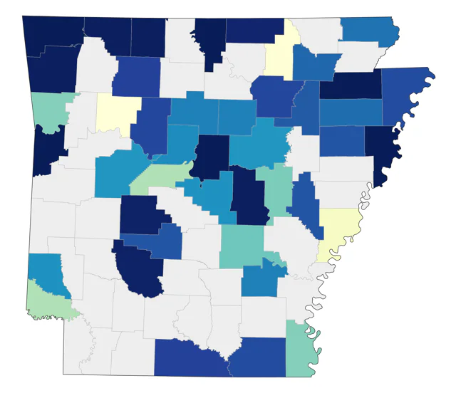 American Tree Sparrow county map