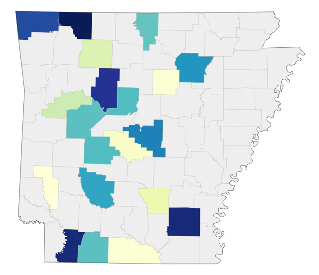 Black-headed Grosbeak county map