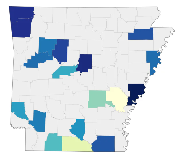 Black-throated Blue Warbler county map