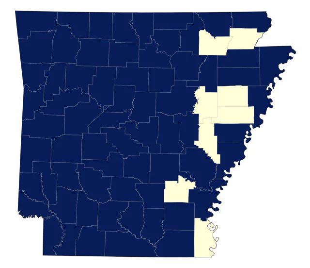 Blue Grosbeak county map