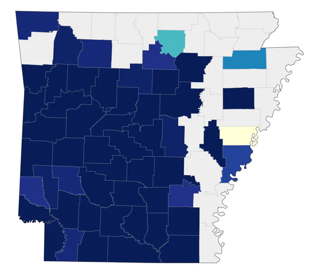 Brown-headed Nuthatch county map