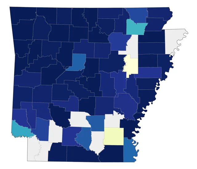 Cerulean Warbler county map