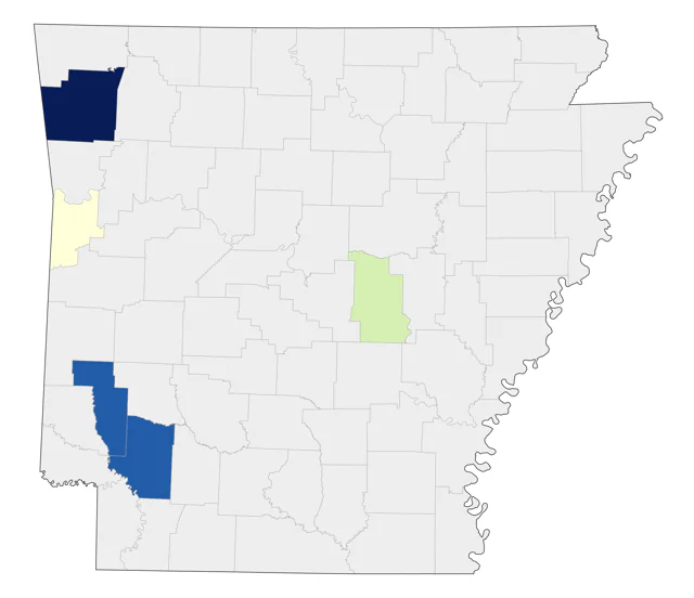 Chestnut-collared Longspur county map