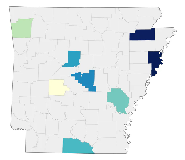 Connecticut Warbler county map