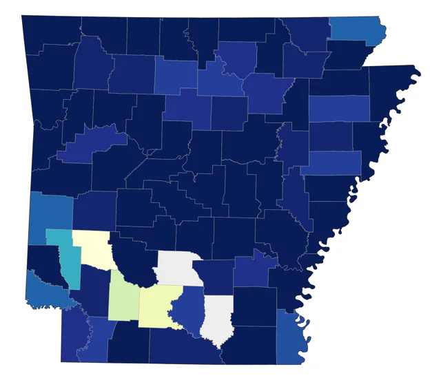 Eastern Warbling Vireo county map