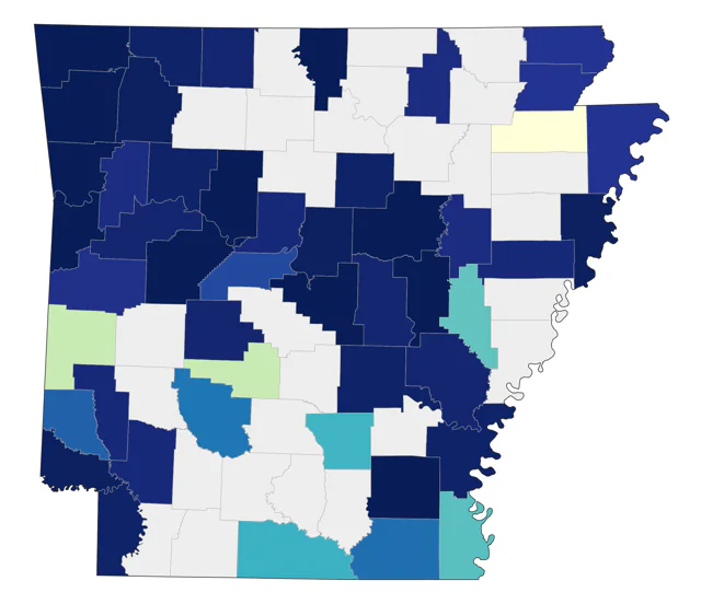 Franklin's Gull county map