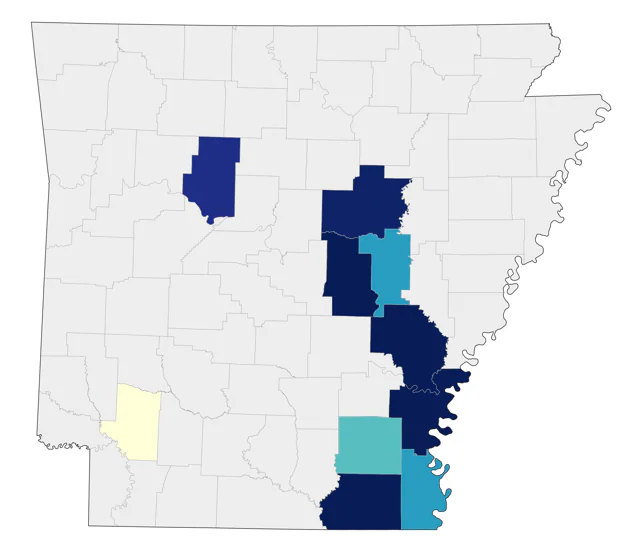 Fulvous Whistling-Duck county map