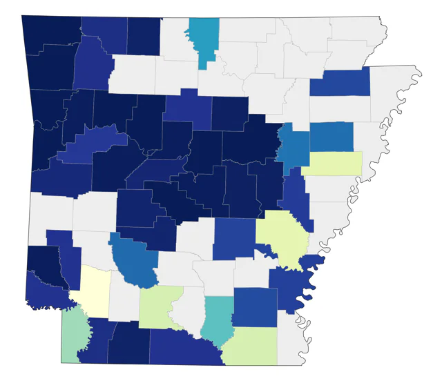 Harris's Sparrow county map