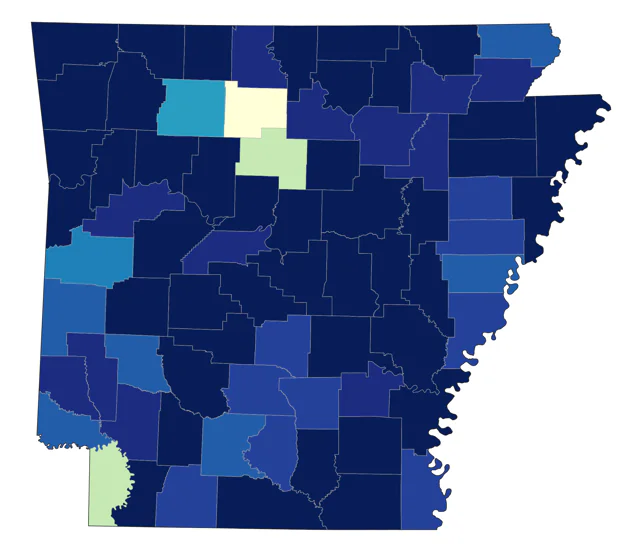 Hooded Merganser county map