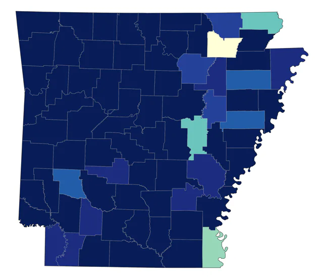 Kentucky Warbler county map
