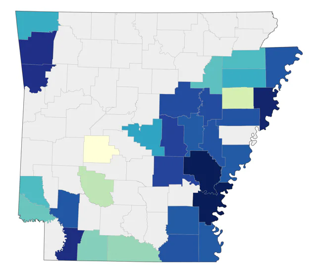 King Rail county map