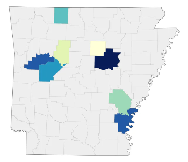 Lark Bunting county map