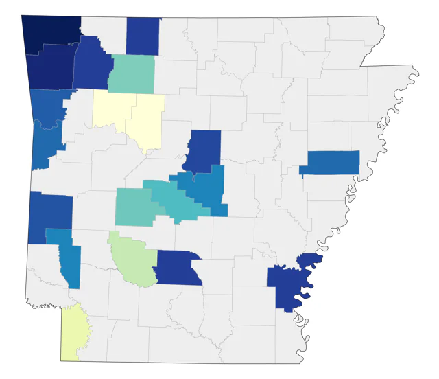 Lazuli Bunting county map