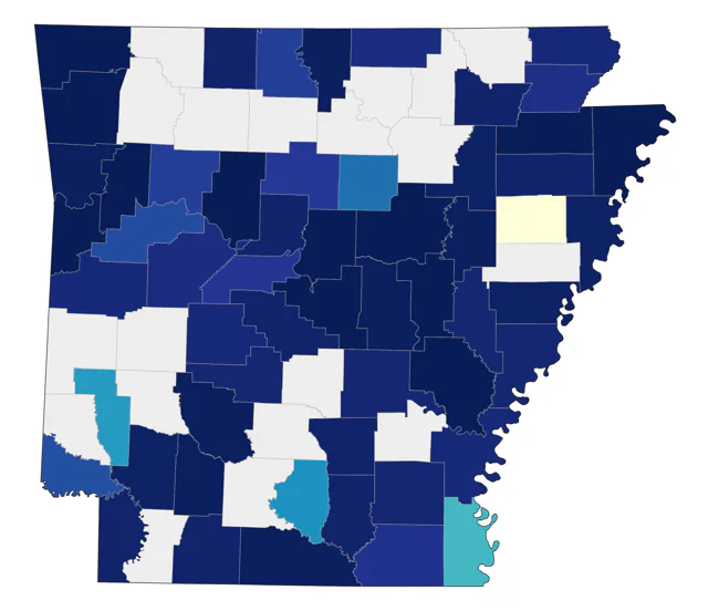 LeConte's Sparrow county map