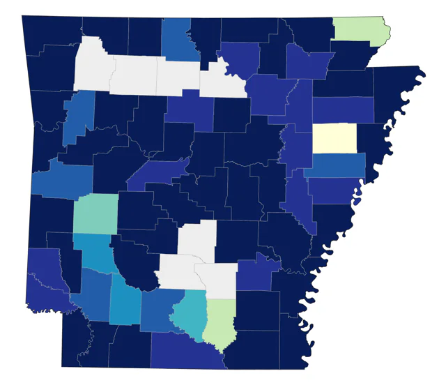Lesser Scaup county map