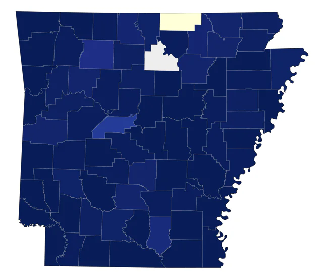 Little Blue Heron county map