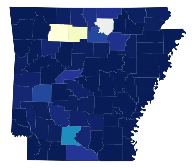 Loggerhead Shrike county map