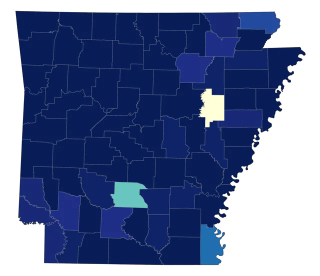 Louisiana Waterthrush county map