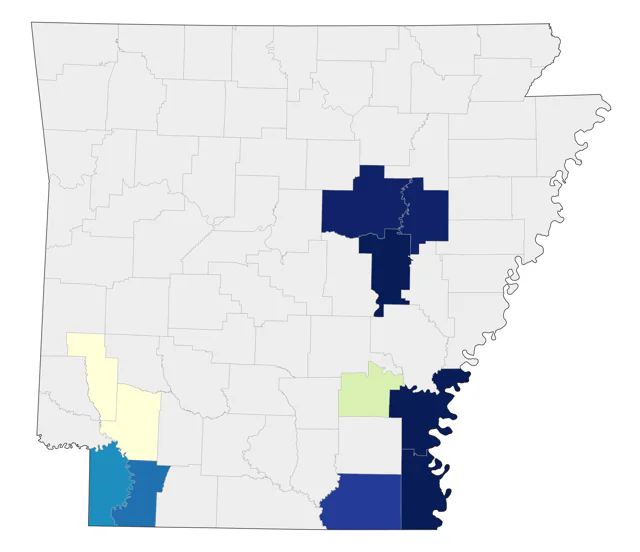 Mottled Duck county map