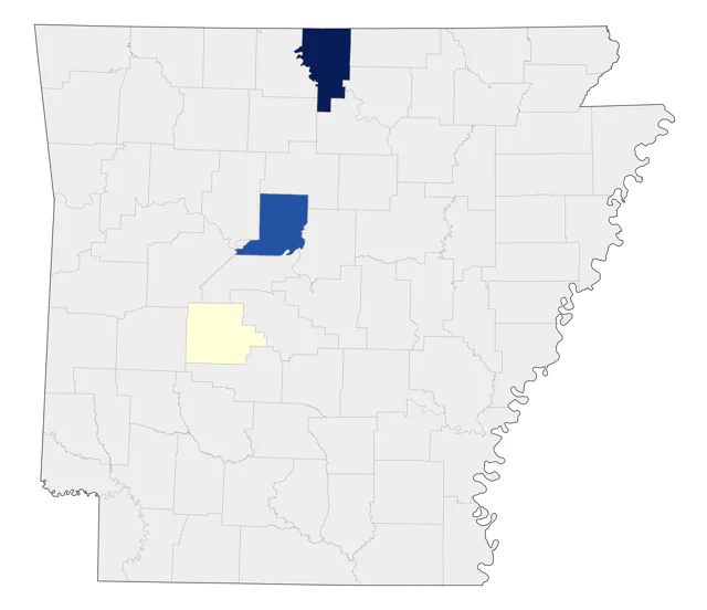 Mountain Bluebird county map